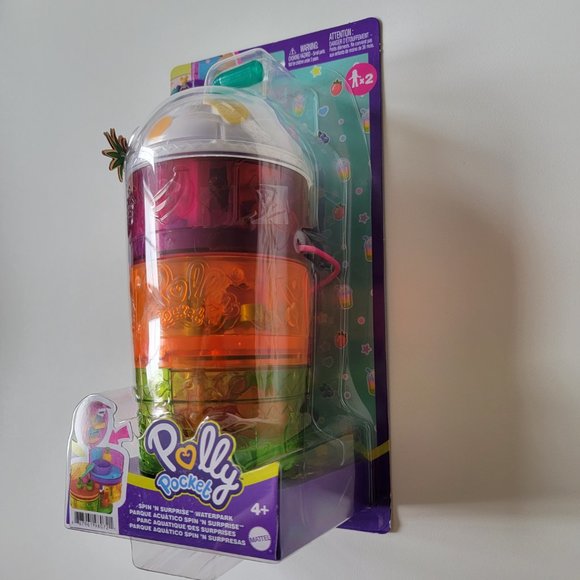 Polly Pocket Spin ‘n Surprise Compact Playset - Waterpark Tropical Smoothie - Picture 2 of 6